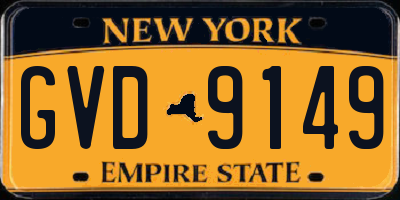 NY license plate GVD9149