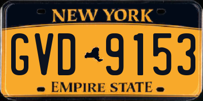 NY license plate GVD9153