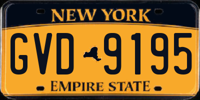 NY license plate GVD9195