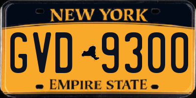 NY license plate GVD9300