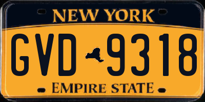 NY license plate GVD9318