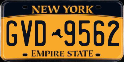 NY license plate GVD9562