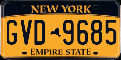 NY license plate GVD9685