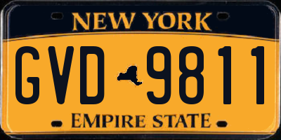 NY license plate GVD9811