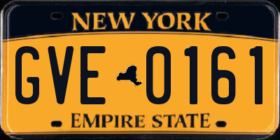 NY license plate GVE0161
