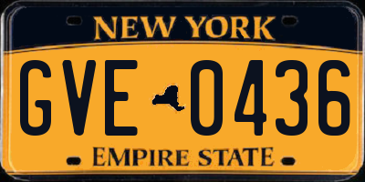 NY license plate GVE0436