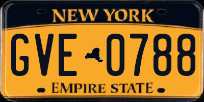 NY license plate GVE0788
