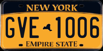 NY license plate GVE1006