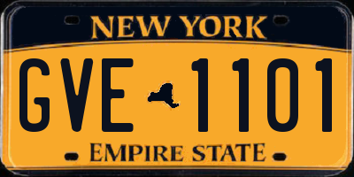 NY license plate GVE1101