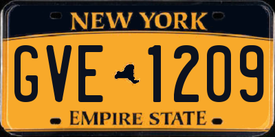 NY license plate GVE1209