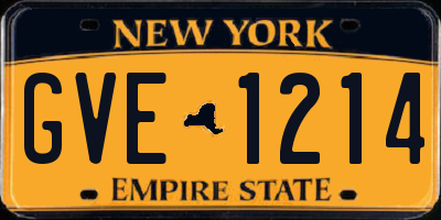 NY license plate GVE1214