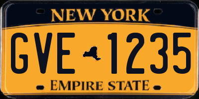 NY license plate GVE1235