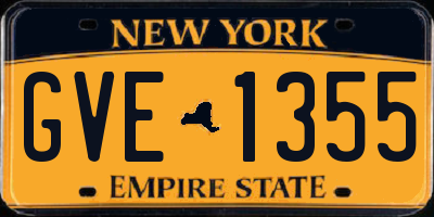 NY license plate GVE1355