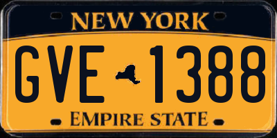 NY license plate GVE1388