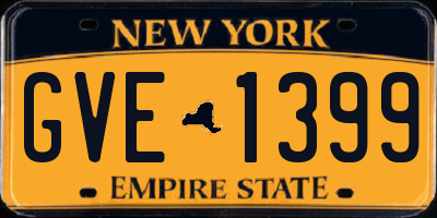 NY license plate GVE1399