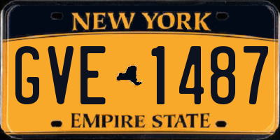 NY license plate GVE1487
