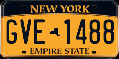 NY license plate GVE1488