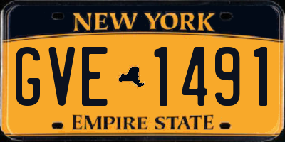 NY license plate GVE1491