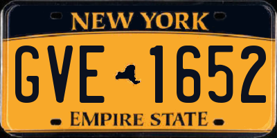 NY license plate GVE1652
