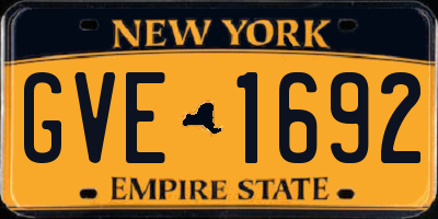 NY license plate GVE1692