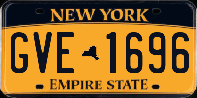 NY license plate GVE1696
