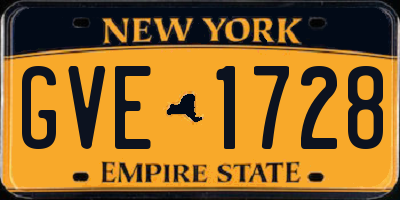 NY license plate GVE1728