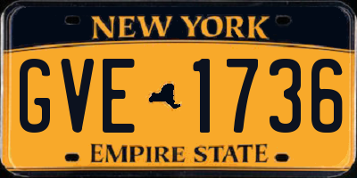 NY license plate GVE1736