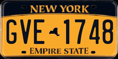NY license plate GVE1748