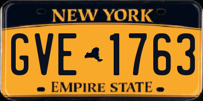 NY license plate GVE1763