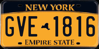 NY license plate GVE1816