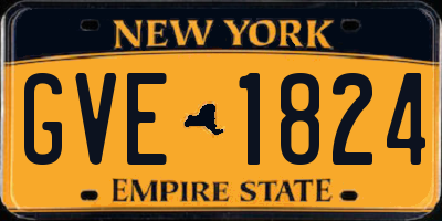 NY license plate GVE1824
