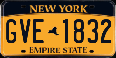 NY license plate GVE1832