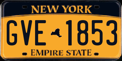 NY license plate GVE1853