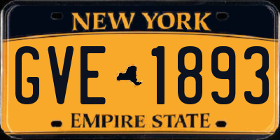 NY license plate GVE1893