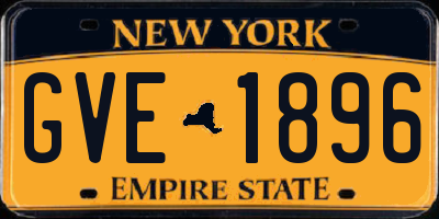 NY license plate GVE1896