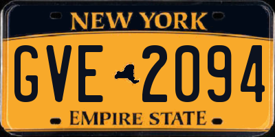 NY license plate GVE2094