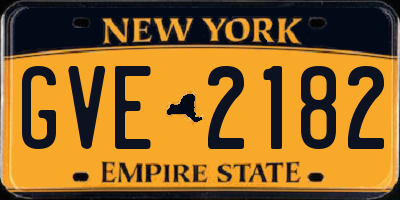 NY license plate GVE2182