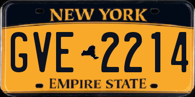 NY license plate GVE2214