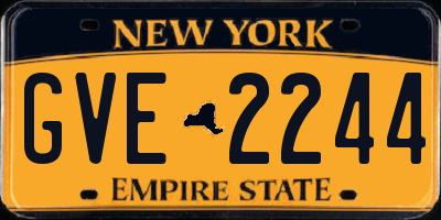 NY license plate GVE2244