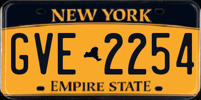 NY license plate GVE2254