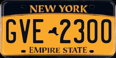NY license plate GVE2300