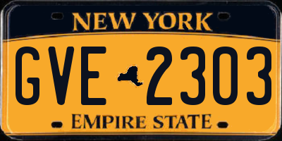 NY license plate GVE2303