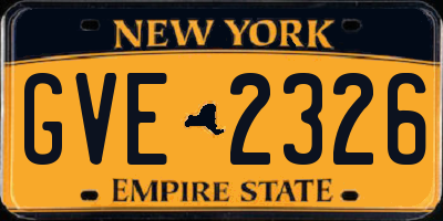 NY license plate GVE2326