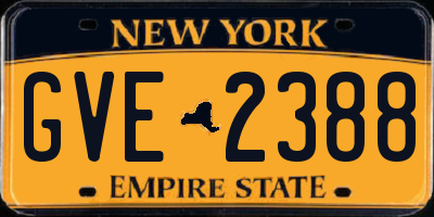 NY license plate GVE2388