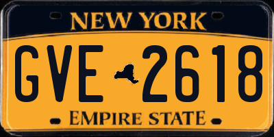 NY license plate GVE2618