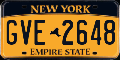 NY license plate GVE2648