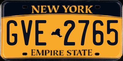NY license plate GVE2765