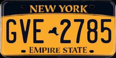 NY license plate GVE2785