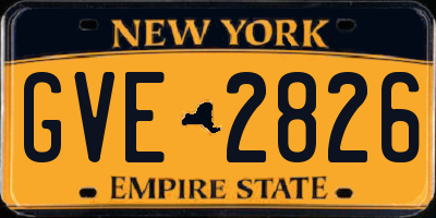 NY license plate GVE2826