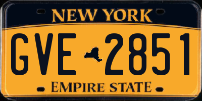 NY license plate GVE2851